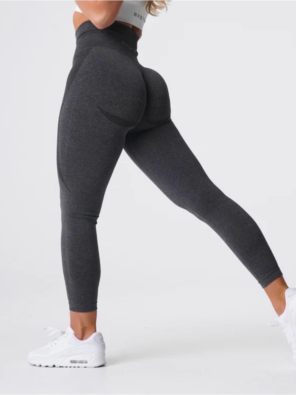 NVGTN High-Waist Seamless Sculpting Leggings - Charcoal Gray